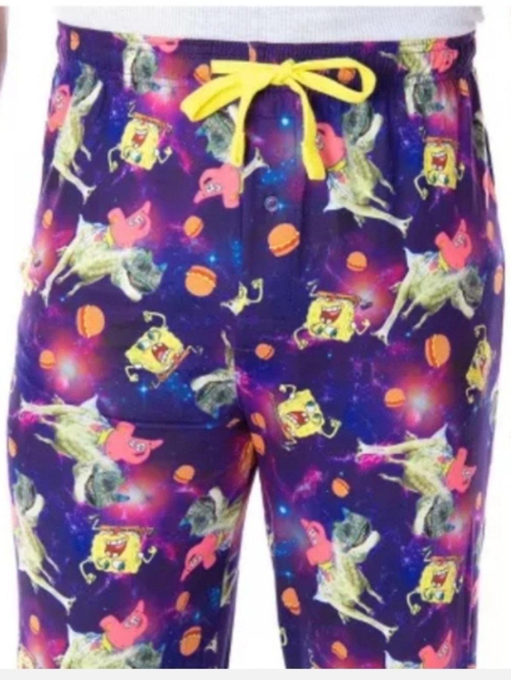 NWOT SpongeBob Squarepants Purple Galaxy T-Rex Dinosaur Pajama Pants PJs Patrick